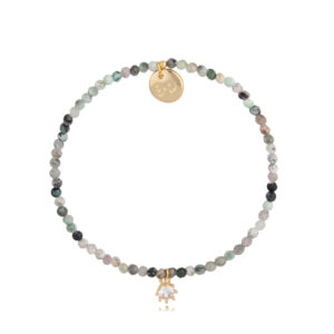 Bransoletka z mosiądzu z kamieniami naturalnymi