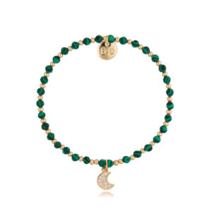 Bransoletka z mosiądzu z kamieniami naturalnymi