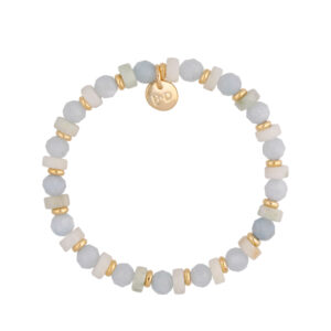 Bransoletka z mosiądzu z kamieniami naturalnymi