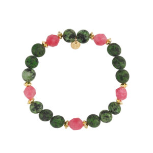 Bransoletka z mosiądzu z kamieniami naturalnymi