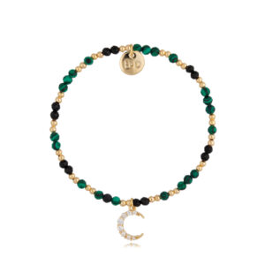 Bransoletka z mosiądzu z kamieniami naturalnymi