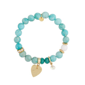 Bransoletka z mosiądzu z kamieniami naturalnymi