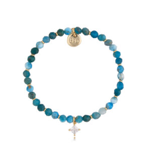 Bransoletka z mosiądzu z kamieniami naturalnymi