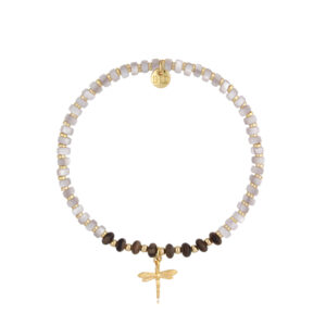 Bransoletka z mosiądzu z kamieniami naturalnymi