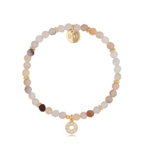 Bransoletka z mosiądzu z kamieniami naturalnymi