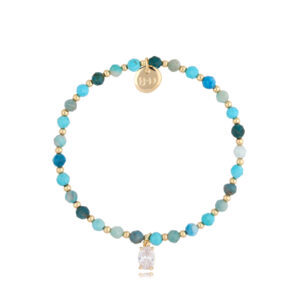 Bransoletka z mosiądzu z kamieniami naturalnymi