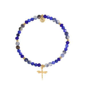 Bransoletka z mosiądzu z kamieniami naturalnymi