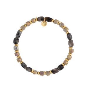 Bransoletka z mosiądzu z kamieniami naturalnymi