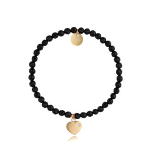 Bransoletka z mosiądzu z kamieniami naturalnymi