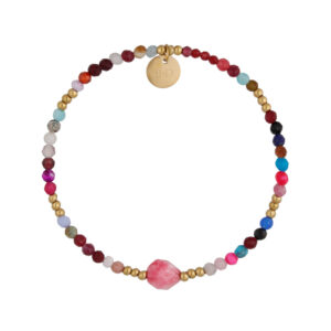 Bransoletka z mosiądzu z kamieniami naturalnymi