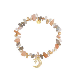 Bransoletka z mosiądzu z kamieniami słonecznymi