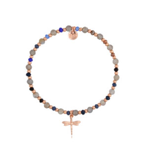 Bransoletka z mosiądzu z kryształów i labradorytów