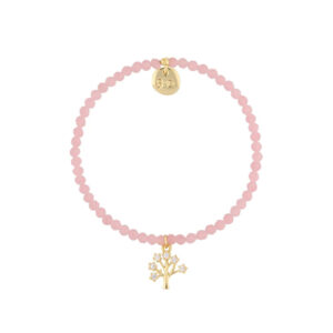 Bransoletka z różowymi kamieniami z drzewkiem