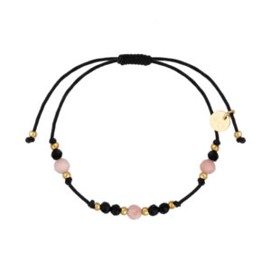 Bransoletka z różowymi opalami na sznurku