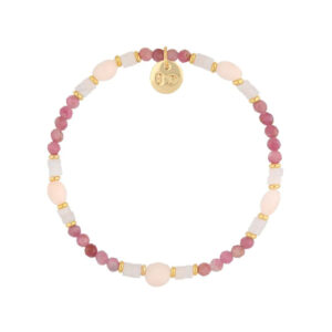 Bransoletka z rubinami, jadeitami i kwarcem