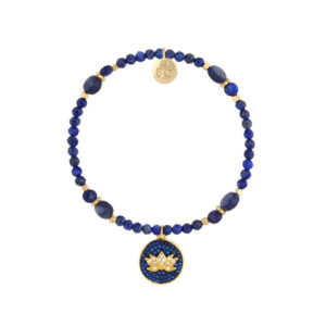 Bransoletka z sodalitami i kwiatem lotosu