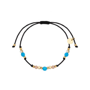 Bransoletka z turkusami i masą perłową na sznurku