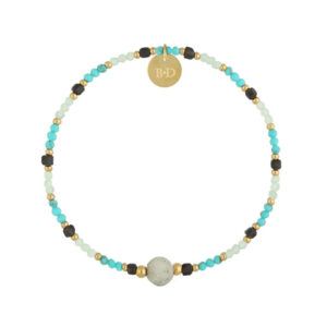 Bransoletka z turkusami i obsydianami