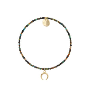 Bransoletka z turkusami i zawieszką księżyc