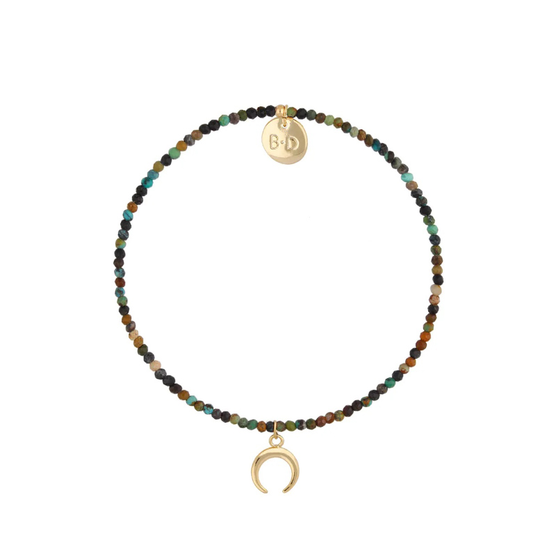 Bransoletka z turkusami i zawieszką księżyc Bransoletka z turkusami i zawieszką księżyc