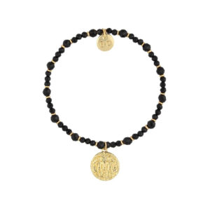 Bransoletka z turmalinami i zawieszką z mosiądzu