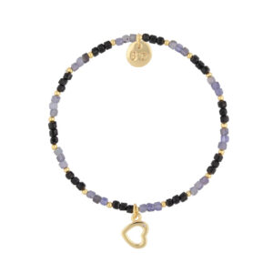 Bransoletka z turmalinami jolitami i sercem