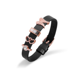 Bransoletka ze skóry z zawieszkami ze stali