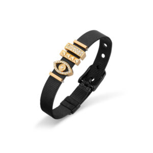 Bransoletka ze stali szlachetnej czarny mesh