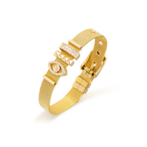 Bransoletka ze stali szlachetnej pozłacany mesh