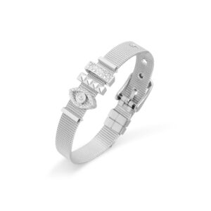 Bransoletka ze stali szlachetnej srebrny mesh