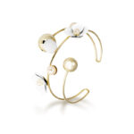 Bransoletka ze stali szlachetnej sztywna pozłacana