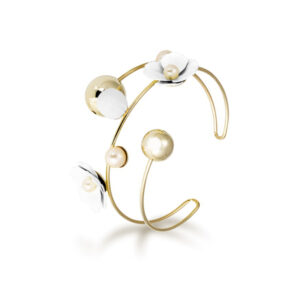 Bransoletka ze stali szlachetnej sztywna pozłacana