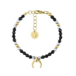 Bransoletka ze stali szlachetnej z hematytami