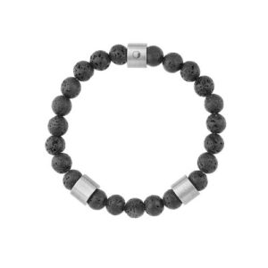 Bransoletka ze stali szlachetnej z kamieniami