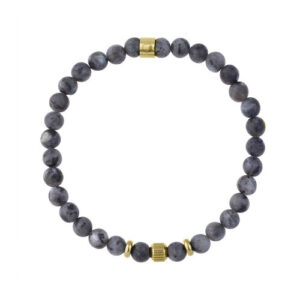 Bransoletka ze stali szlachetnej z labradorytami