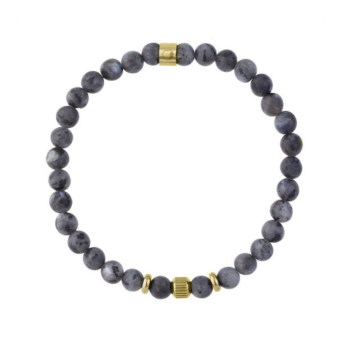 Bransoletka ze stali szlachetnej z labradorytami Bransoletka ze stali szlachetnej z labradorytami