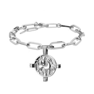 Bransoletka ze stali szlachetnej z monetą antyczną