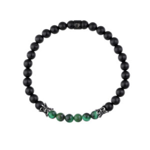 Bransoletka ze stali szlachetnej z onyksem