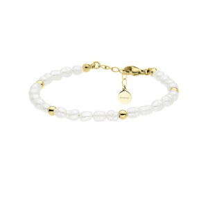 Bransoletka ze stali szlachetnej z perłami