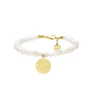 Bransoletka ze stali szlachetnej z perłami