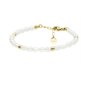 Bransoletka ze stali szlachetnej z perłami