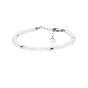 Bransoletka ze stali szlachetnej z perłami