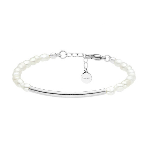 Bransoletka ze stali szlachetnej z perłami Bransoletka ze stali szlachetnej z perłami