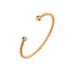 Bransoletka ze stali złoconej sztywna z cyrkoniami