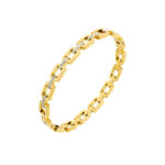 Bransoletka ze stali złoconej sztywna z cyrkoniami