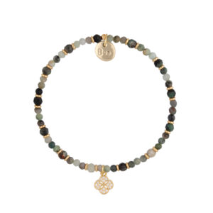 Bransoletka ze szmaragdami i koniczyną