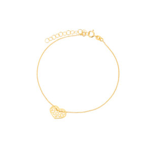 Bransoletka złota ażurowe serce