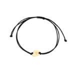 Bransoletka złota czarny sznurek