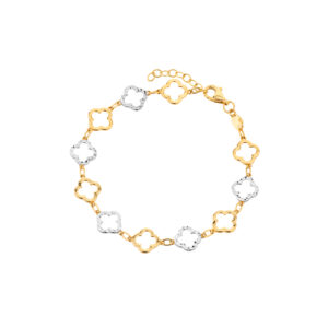 Bransoletka złota dwukolorowa diamentowana