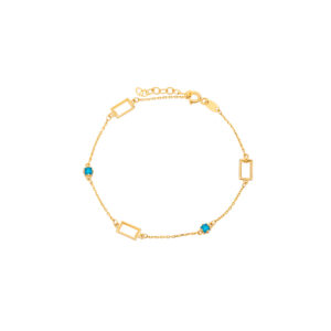 Bransoletka złota geometryczna z cyrkoniami